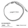 Elegante bracciale a catena di cristallo a doppio strato regolabile per donne gioielli - Stile Acciaio Inossidabile a Doppio Strato (2412GS45087SL)
