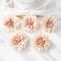 Artificial dahlia flower set, pink chrysanthemum for wedding decor, hat garland craft wholesale - Nude
