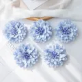 Blue artificial dahlia flower heads for wedding decoration, DIY hat wreath and floral crafts. - Blue