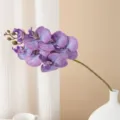 Orchidea phalaenopsis artificiale viola ramo singolo 7 capolini per decorazione casa nozze. - Viola