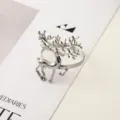Anello portatovagliolo renna argento, elegante porta tovaglioli metallo cervo dettaglio. - Bianco K