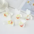 Witte kunstmatige Cymbidium orchidee bloemhoofdjes voor ambacht taart decoratie DIY - Wit