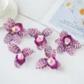 Artificial purple spotted orchid film flowers variant for cake decoration and crafts. - Purple Leopard