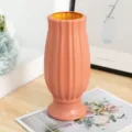 Modern plastic flower vase shatterproof fluted decorative vase for home room table decor - Roman Vase Orange