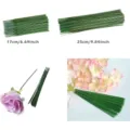 Künstliche Blumenstiele grüne Blumensteckdosen Zubehör für Hochzeitsstrauß Basteln - 17 cm Blumenstiel