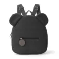 Cute plush bear ear backpack for women and kids casual soft fluffy mini daypack school bag - Black