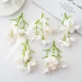 Kunstmatige kleine orchidee bloemhoofdjes DIY accessoires voor huisdecoratie haar - Roze Rand