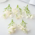 Kunstmatige kleine orchidee bloemstelen voor doe-het-zelf haaraccessoires en huisdecoratie. - Melkgeel