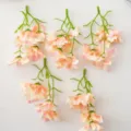 Artificial small orchid flower simulation branches DIY craft home decor floral accessories match - Orange Red