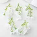 Artificial white small orchid flower stems for DIY crafts, hair accessories and home floral decoration. - White