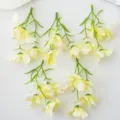 Artificial 3-head small orchid flowers, fresh style DIY home decoration accessory variant. - Yellow