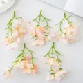 Artificial small orchid flower heads DIY craft decorative floral accessories for home decor. - Champagne Pink