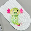 Süßes grünes Axolotl-Antistress-Spielzeug mit funkelndem buntem Glitzer im Inneren - Axolotl Squishy / Grüner Axolotl
