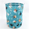 Collapsible fabric laundry basket with cute cat and fish bone pattern print - 40*50cm / Fishbone Cat