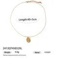 Collana vintage dorata con ciondolo a fiore e catena regolabile per donna gioiello chic - Stile Disco Floreale (2412QT45032XL)