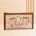 Transparante Capybara gaas etui, schattige cartoon schrijfwaren opbergtas voor studenten. - Hobbelpaard capibara