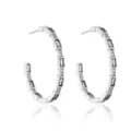 Gekoppelde Baguette Zirconia (EP5569) / Zilver met Witte Zirconia