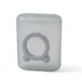 Translucent grey mini data cable storage box with cover and phone holder for portable daily use. - Gray