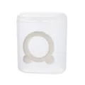 Portable clear plastic cable storage box dustproof mini organizer with round holder design - White