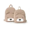 Niedlicher Cord Bär Rucksack Set für Kinder, stilvolle Freizeitschultasche mit Tasche. - L / Blinzelnder Cord-Khakibär