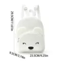 Niedlicher weißer Cord-Bären-Rucksack für Kinder, stilvolle Freizeit-Cartoon-Schultasche. - L / Blinzelnder Cord-Bär in Weiß
