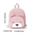 Süßer rosa Kord Bär Rucksack für Kinder Schule Freizeit Alltag stilvolle Mini Schultasche - L / Blinzelnder Cord-Bär in Rosa