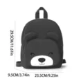 Schwarzer Kord schöner Bär Rucksack für Kinder Schule, stilvoller Freizeit Mini Rucksack. - L / Blinzelnder Cord-Bär in Schwarz