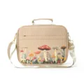 Khaki mushroom embroidered shoulder bag multi-functional portable book storage bag sku. - Khaki Corduroy Mushroom