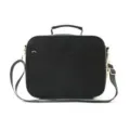 Multifunctional black messenger shoulder bag with top handle, large capacity for daily use. - Corduroy Black