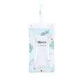 Waterproof phone pouch with cute peach pattern, floating airbag design, perfect for swimming. - Green Leaf