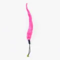 Testina di ricambio rosa per gatto peluche verme con occhi sporgenti, cordino nero e campanello. - 22x1,5 cm / Bruco rosa brillante