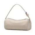 Elegante bolso de hombro cilíndrico beige para mujer, bolso cruzado minimalista y elegante. - Blanco