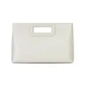 Bolso de mano tipo sobre en cuero PU beige con asa recortada elegante bolso de noche detalle - Blanco Roto