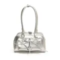 Bolso de hombro plateado con lazo, elegante bolso de axila estilo balletcore para mujer - Plateado