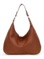 Gran bolso tote marrón de cuero vintage bolso de hombro casual para mujer trabajo - Marrón