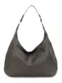 Large capacity commuter shoulder bag for women, retro oil wax leather hobo handbag trendy. - Gray