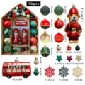 70 Stk. Weihnachtsbaumkugeln Set, Bruchsichere Christbaumkugeln Schneeflocken Bär Hängend - Weihnachtskugel-Set (MJFZ-1)