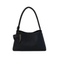 Bolso de hombro negro minimalista, elegante bolso hobo para mujer, cartera elegante diaria. - Negro