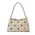 Bolso de hombro minimalista con lunares de estilo coreano en beige para moda de verano. - Blanco Roto