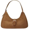 Bolso Hobo Marrón de Ante Elegante Bolso de Hombro para Mujer Bolso de Mano Diario - Marrón