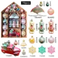 70Stk Weihnachtsbaumkugeln Set Haus Geschenkbox Bruchsicher Weihnachtsschmuck Deko - Weihnachtskugel-Set (MJFZ-2)