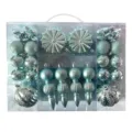 52tlg Weihnachtsbaumkugeln Set, blaue und silberne Kunststoff Deko Anhänger Weihnachtsbaum. - 52er Pack (31.2X23.6X8cm) / Blau
