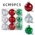 Weihnachten transparente Plastikkugeln 6cm 9Stk Set bruchsichere Ornamente fur Party - Stil 1 / 9er Set