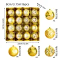 Weihnachtskugeln 16 Stk 8 cm goldene dekorative Ornamente Weihnachtsbaum hängende Bälle - 8cm 16 Stück / Mischung Blau und Silber (MJ2023-8/16-3)