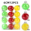Transparente Plastik Weihnachtskugeln befüllbare Deko Hängekugeln 6cm 12Stk für Party Hochzeit - Stil 4 / 12er Set
