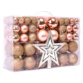 100 Stk. Christbaumkugeln Set mit Baumspitze, bruchsichere Weihnachtskugeln in Roségold. - 101-teiliges Set / Roségold