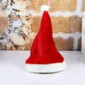 Bonnet de Noël en velours peluche pour adultes, chapeau festif rouge et blanc de fête. - Style Adulte en Velours Doré Premium