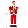 1.8m Elettrico Babbo Natale Suona il Sassofono Decorazione Natalizia con Musica e Movimento - Stile Sassofono Elettrico / Babbo Natale Sassofono Altezza 1,8m