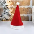 Bonnet de Noël rouge adulte style classique peluche non tissé fête de vacances chapeau - Style Adulte Ordinaire en Non-tissé