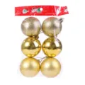 Weihnachtsbaum Christbaumkugeln 6er Pack glänzend matt goldene Plastik Kugeln Party Dekor. - 5cm (6er-Pack) / Gold
